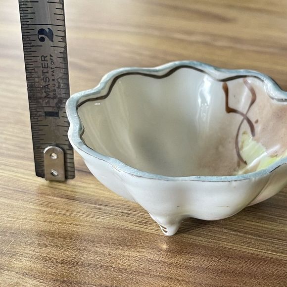 Vintage Hand Painted Footed Nippon Salt Cellar Open Salt - Picture 7 of 9